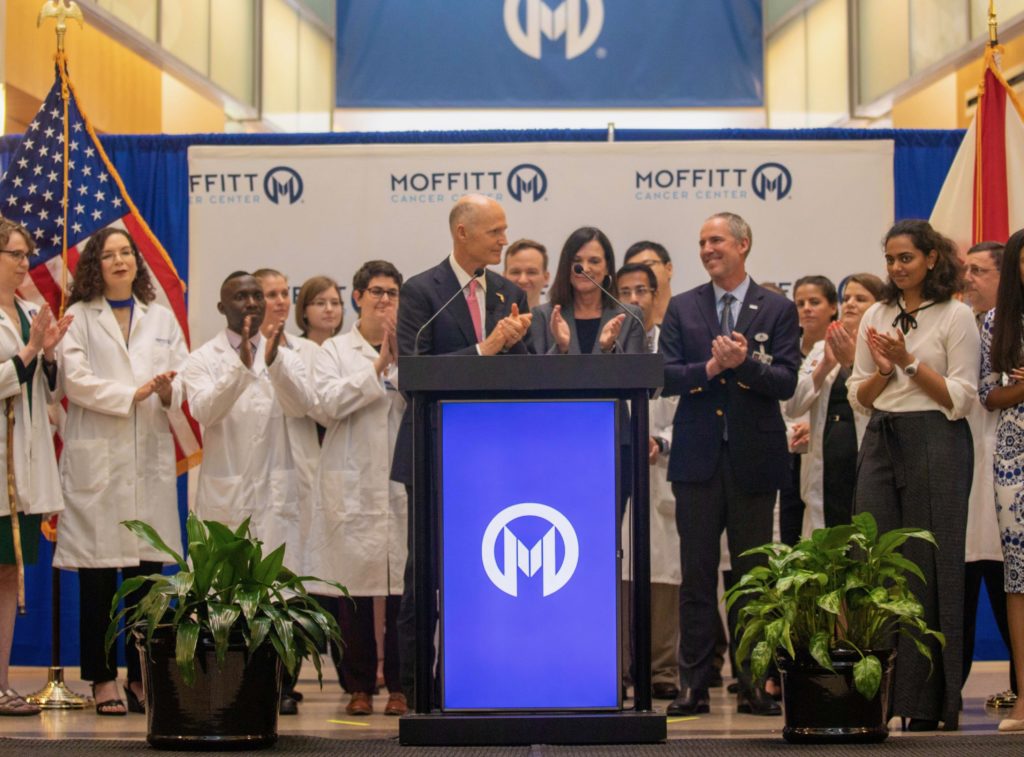 Governor Scott speaks at the Moffit Cancer Center