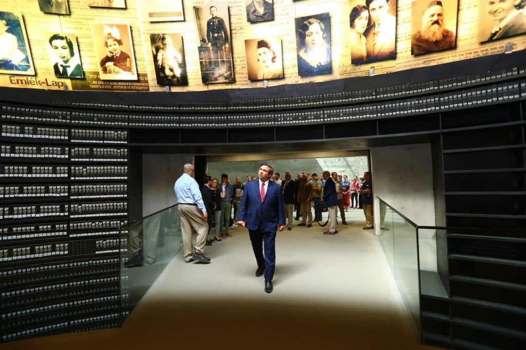 Governor Ron DeSantis pictured at Yad Vashem Holocaust Memorial in Jerusalem.