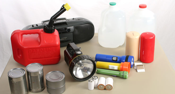 A collection of items necessary to survive in the aftermath of a hurricane