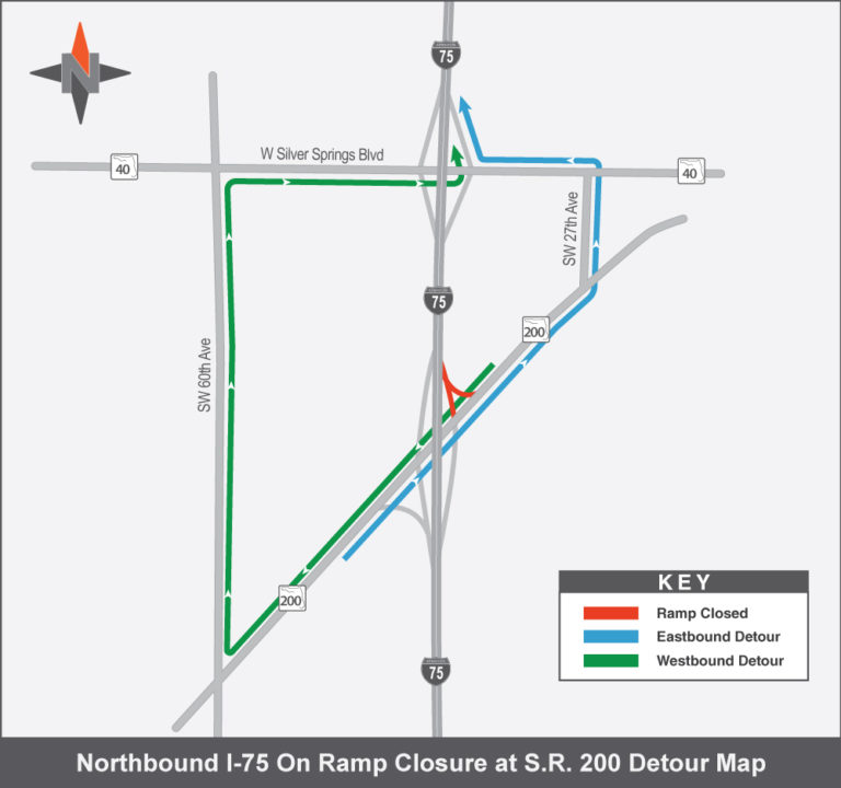 State Road 200 Northbound Ramp to I-75 to be Closed Sunday Night