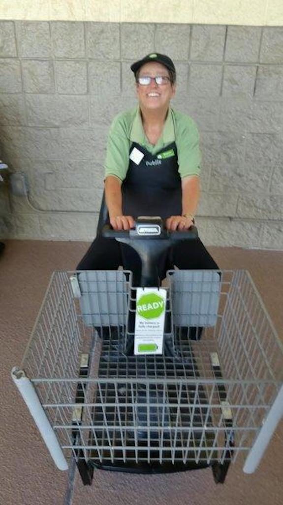 Sharon Carpenter enjoys her job as a Customer Service Associate/Bagger at the North Sebring Publix.