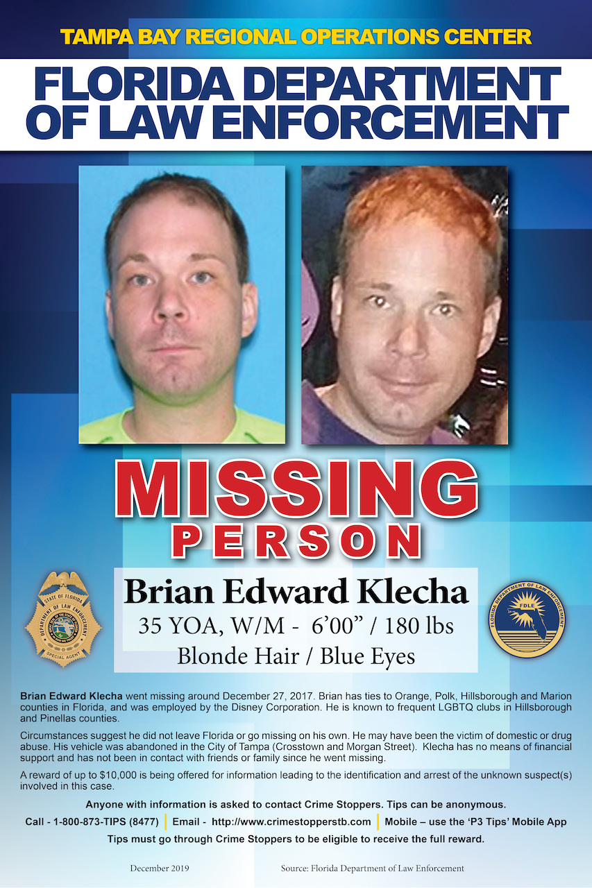 10,000 reward offered in Brian Klecha case