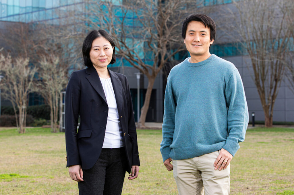 From left, FAMU-FSU College of Engineering Assistant Professor in Industrial and Manufacturing Engineering Lichun Li and Assistant Professor in Civil & Environmental Engineering Juyeong Choi. They received Faculty Early Career Development from the National Science Foundation. (Mark Wallheiser/FAMU-FSU College of Engineering)