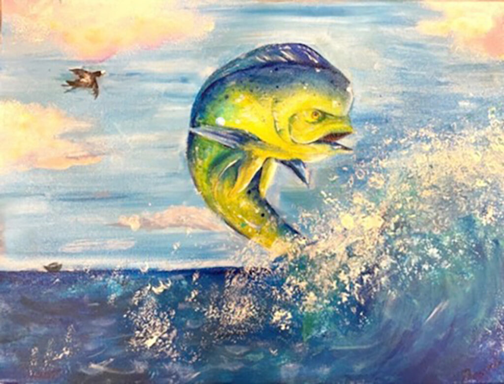 A mahi-mahi created by last year’s seventh-ninth grade, first place saltwater winner, Penelope Horwitz. 