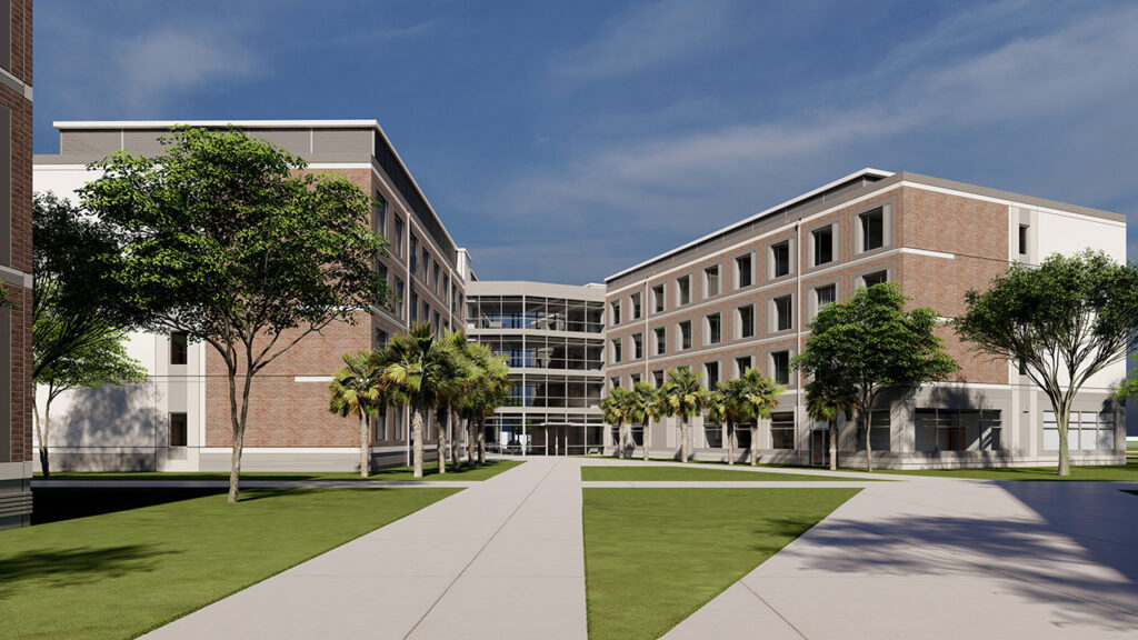 Architectural drawing of proposed 700-bed residence hall. (Credit: FAMU,, Facilities, Planning, Construction, and Safety) 