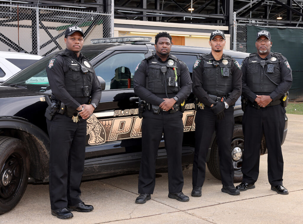 FAMU Police Officers on duty at Bragg Memorial Stadium. Credit: Glenn Beil/Office of Communications 